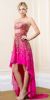 Main image of Strapless Sequined High-Low Prom Dress with Train